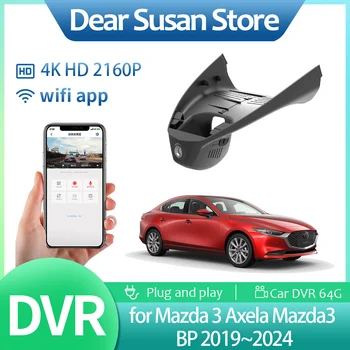 Автомобильный видеорегистратор для Mazda 3 Axela Mazda3 BP 2019 ~ 2024 2160p 4K HD Монитор Вождение Регистратор Фронтальная камера Аксессуары ночного видения