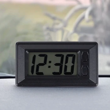 Автомобильный ЖК-экран Цифровые часы Аксессуары для стайлинга автомобиля Приборная панель автомобиля Самоклеящийся кронштейн Автомобильные электронные часы