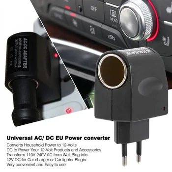 адаптер переменного тока с автомобильной розеткой Автоматическое зарядное устройство EU US Plug 220 В переменного тока на 12 В постоянного тока Использование для автомобильных электронных устройств Адаптер прикуривателя 0