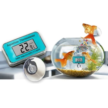 Аквариум Водонепроницаемый термометр ЖК-дисплей Цифровой аквариум Погружной термометр Контроль температуры с присоской