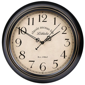 Американские ретро Silent Wall Часы Гостиная Простые европейские креативные европейские настенные часы Скандинавское искусство Декоративные часы 0