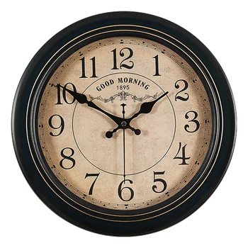 Американские ретро Silent Wall Часы Гостиная Простые европейские креативные европейские настенные часы Скандинавское искусство Декоративные часы 4