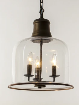 американский ретро старая простая личность прозрачная стеклянная люстра теплый свет в спальне столовая лампа дизайнерские лампы