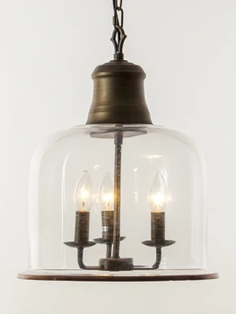 американский ретро старая простая личность прозрачная стеклянная люстра теплый свет в спальне столовая лампа дизайнерские лампы 3