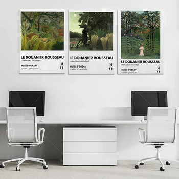 Анри Руссо женщина, идущая в экзотическом лесу, плакат выставки тигров, плакат выставки растений Руссо, Генри Юнгль