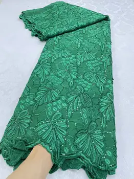 Африканская нигерийская кружевная ткань из тюля, шитье дамасской вышивки, гипюровые выпускные платья, хлопок, высокое качество, 5 ярдов, JL301, 2024 5