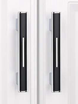 белый шкаф с длинной ручкой, современный и простой индивидуальный двухцветный ящик шкафа, шкаф с черной ручкой, дверной шкаф, шкаф для обуви 2