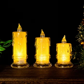 Беспламенные чайные свечи Имитация акриловых свечей Романтические свечи на батарейках Лампа Свадьба Рождественская вечеринка Домашний декор Подарки
