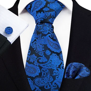 Бизнес Пейсли Цветочные галстуки для мужчин Галстуки из полиэстера для свадебной вечеринки Формальный роскошный галстук Gravatas Neckwear Tie