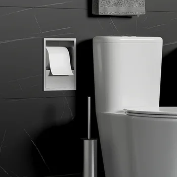 Ванная комната Ниша Нержавеющая сталь Встроенная стойка для хранения Туалет Унитаз Ниша Ванная комната Держатель для салфеток Шкаф 0