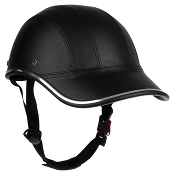 Велосипедные бейсбольные шлемы Велосипедный шлем для взрослых- ABS + PU кожаный велосипедный защитный шлем с регулируемым ремешком 0