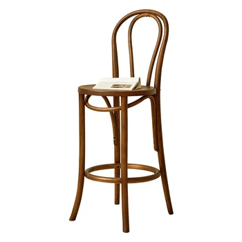 Винтажные барные стулья из массива дерева, современные и минималистичные столы для небольших квартир, стулья, обеденные стулья, стульчики для кормления 0