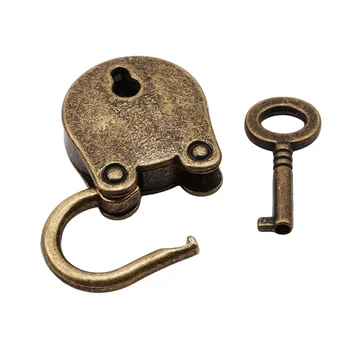 Винтажные старинные мини-навесные замки в античном стиле с ключом с ключом (лот из 3) 1