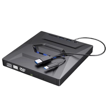 Внешний DVD-привод USB3.0 Type-C DVD RW CDs Burner Player Оптический привод 5 Гбит/с Быстрая передача для ПК Ноутбук Deskto