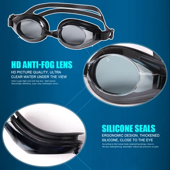  Водонепроницаемые и противотуманные силиконовые очки для плавания Без протекания Защита от запотевания Прозрачный широкий обзор для плавательного снаряжения