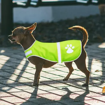 Водонепроницаемый светоотражающий жилет для собак Новый регулируемый куртка для собак высокой видимости На открытом воздухе Флуоресцентная одежда для собак 1