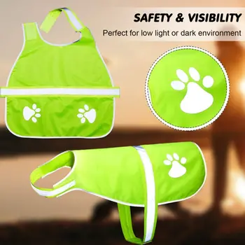 Водонепроницаемый светоотражающий жилет для собак Новый регулируемый куртка для собак высокой видимости На открытом воздухе Флуоресцентная одежда для собак 3
