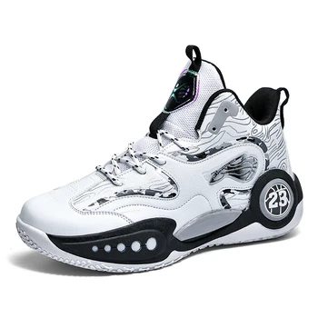 Высококачественная молодежная баскетбольная обувь Актуальные боевые баскетбольные кроссовки Нескользящая износостойкая баскетбольная спортивная обувь для мужчин 0