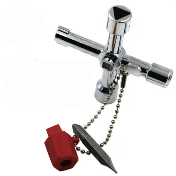  Высококачественный многофункциональный ключ Четыре в одном Внутренний треугольный крест Электрический шкаф управления Щит Дверной клапан Длинная головка