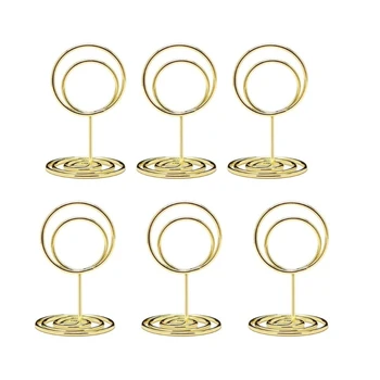  Декоративные круглые подставки для столов Набор из 20 золотых держателей для заметок для свадеб и торжеств