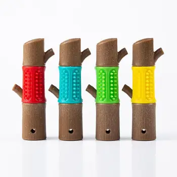 Деревянная альтернативная жевательная игрушка для собак Маленькие игрушки для агрессивных жевателей Интерактивный Прочный с натуральным каучуком Чистка зубов Успокоение 4