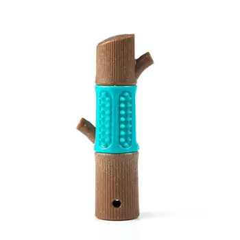 Деревянная альтернативная жевательная игрушка для собак Маленькие игрушки для агрессивных жевателей Интерактивный Прочный с натуральным каучуком Чистка зубов Успокоение 5