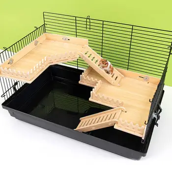 Деревянная платформа для хомяка врезная шиповая конструкция крыса для лазания игрушка хомяк с лестницей аксессуары для клетки 0