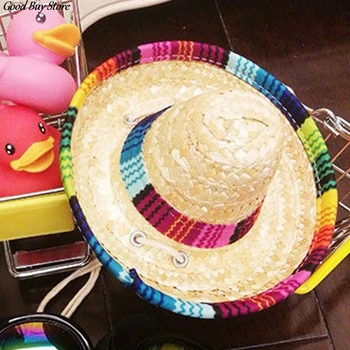 Дети Дети Мини Мексиканские Шляпы Прекрасные Соломенные Шляпы Пляж Панама Винтаж Праздник Маленький Сомбреро День Рождения Солнце Шляпа Кепки Милые