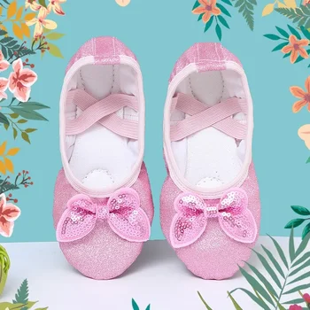 Детские мягкие подошвы Детская танцевальная обувь для упражнений для тела Детская кошачьи когти Танцевальный спектакль Балетная обувь для девочек