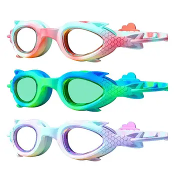 Детские очки для плавания для девочек Симпатичные анти-туманные без протекающих русалок плавательные очки силиконовые очки для бассейна 0