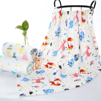 Детское банное полотенце 6 слоев марлевой мочалки 100% хлопковое одеяло для новорожденных Халат Пеленка для младенцев Детское полотенце Детские вещи