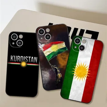 ДЛЯ IPhone 13 Чехол для телефона с флагом Курдистана Lion ДЛЯ IPhone 14 13 11 12 Pro 8 7 Plus X Pro MAX XR XS MINI Черные чехлы