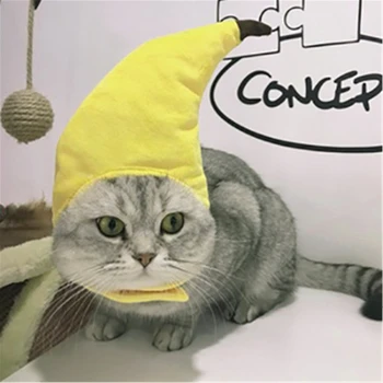 для кошки шляпа банан забавный костюм на хэллоуин для кошки собачьи шляпы домашние животные щенки реквизит платье головной убор для кошки праздничное украшение он