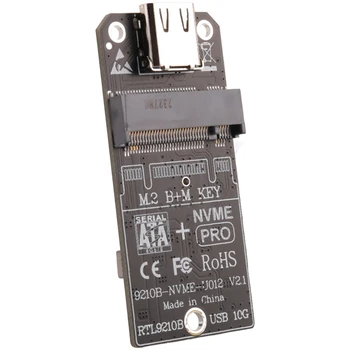 Для платы адаптера корпуса жесткого диска M.2 Nvme RTL9210B адаптера твердотельного накопителя M2 Dual Protocol Type-C USB3.1 Gen2 1000 Мбит/с