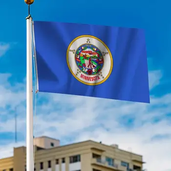  Долговечный флаг домашнего сада Флаг штата Миннесота 2x3 фута с яркими цветами Двойные прошитые края Нержавеющие втулки для помещений