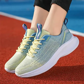 дышащий женские летние ботинки с круглым наконечником Кроссовки для бега женские дизайнерские туфли люксового бренда женские кроссовки спортивные YDX2