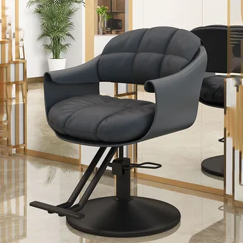 Европейский черный парикмахерский стул Роскошный поворот Высококачественное комфортное парикмахерское кресло Салон красоты Оригинальность Домашняя мебель Cadeiras