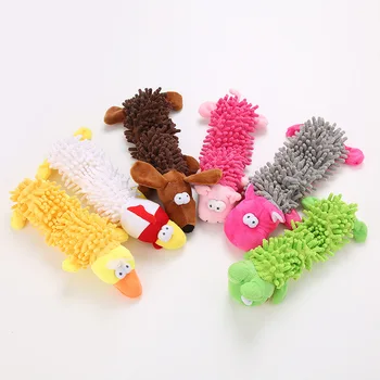 Жевательные игрушки для собак Швабра Пух Устойчивая к укусам Звуковая игрушка Форма животного Cut Товары для домашних животных