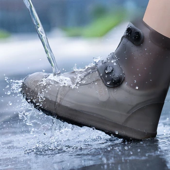 Женщины Водонепроницаемые нескользящие чехлы для обуви Бытовые силиконовые дождевики Детские резиновые сапоги Утолщенный износостойкий чехол для ног 2