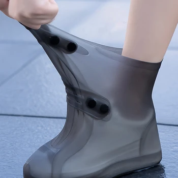 Женщины Водонепроницаемые нескользящие чехлы для обуви Бытовые силиконовые дождевики Детские резиновые сапоги Утолщенный износостойкий чехол для ног 3