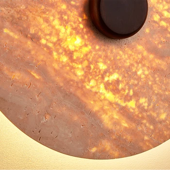 [Закатное свечение] Прикроватная настенная лампа в тихом стиле для спальни Мраморный скандинавский гостиничный свет Роскошная настенная лампочка для гостиной 3