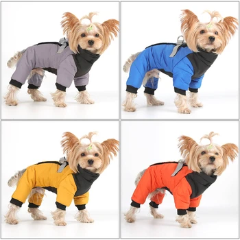  Зимняя теплая утолщенная куртка для собак Водонепроницаемая одежда для собак для маленьких и средних собак Щенячья шерсть Чихуахуа Французский бульдог Мопс Одежда 4