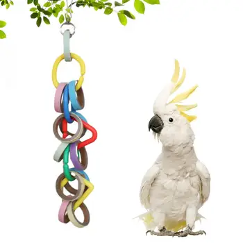  Игрушки для попугаев Красочные игрушки для жевательных птиц для попугаев с металлическим крючком Многослойная корзина Клетка для птиц Аксессуары для веревки