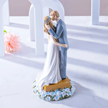 Имитация гравюры по дереву фигура смола ремесла свадебный подарок американская пара свадебный торт украшение гостиной столешница