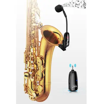 Инструментальный микрофон,Зажимной конденсаторный микрофон,для, труб, кларнетов, саксофонов, , динамиков, усилителя голоса Диапазон 160 футов