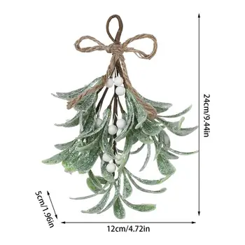 Искусственные рождественские стебли омелы Матовые искусственные ветки омелы Украшение цветочных искусственных ветвей Декоративные искусственные цветы 5