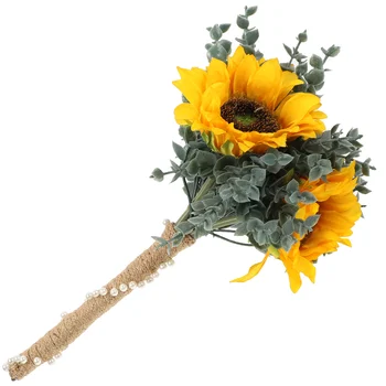 Искусственный цветок для украшения свадьбы Искусственный букет невесты с имитацией подсолнуха 0