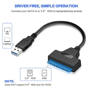 Кабель USB Sata 3 - USB 3.0 Компьютерные кабели Разъемы USB 2.0 Кабель адаптера SATA Поддержка 2,5-дюймового жесткого диска SSD HDD 0