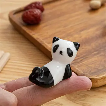  Китайская палочка для еды Panda Подставка для палочек для еды Креативный симпатичный керамический коврик для еды 8 видов кухонных принадлежностей в форме панды Посуда 5