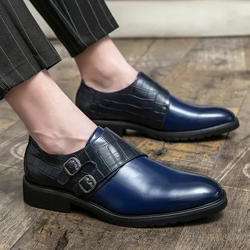 Классическая деловая синяя мужская формальная обувь низкая обувь без слипонов мужская комфортная мужская офисная обувь zapatos formales hombre